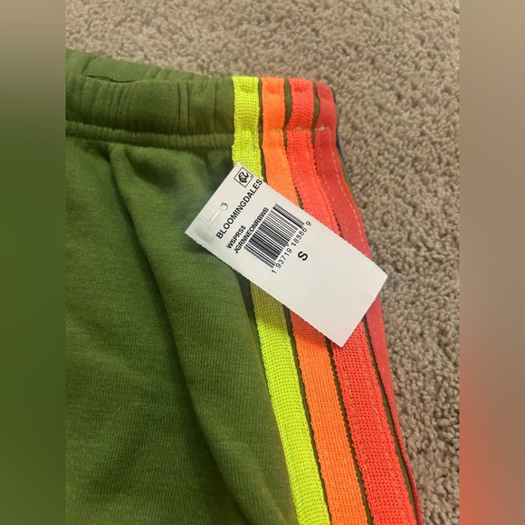 NWT AVIATOR NATION
WOMEN'S 5 STRIPE SWEATPANTS JUNGLE GREEN/NEON RAINBOW - Picture 3 of 8